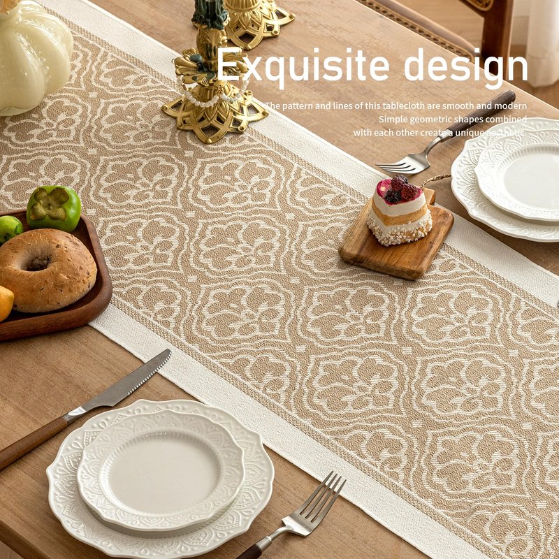 UWWGKK Table Runner 48 Inches Long,Waterproof Boho Table Runner with Tassel Fringe,Table Runners for Party Coffee Table