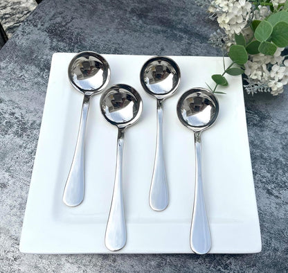 Long Handle Cupping Coffee Spoon, 6.1-inch Stainless Steel Demitasse Spoon for Dessert and Sugar