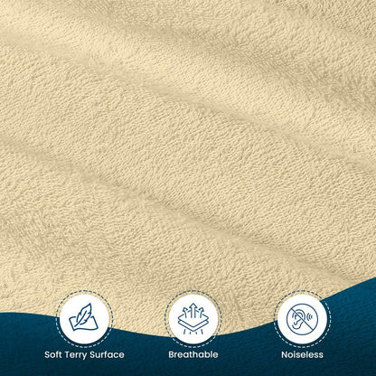 Twin XL Size Mattress Protector Waterproof, Premium 200 GSM Terry Mattress Cover, Soft & Breathable Bed Cover, Fitted Sheet Style Stretchable Deep Pockets 15" by Utopia Bedding (Beige)