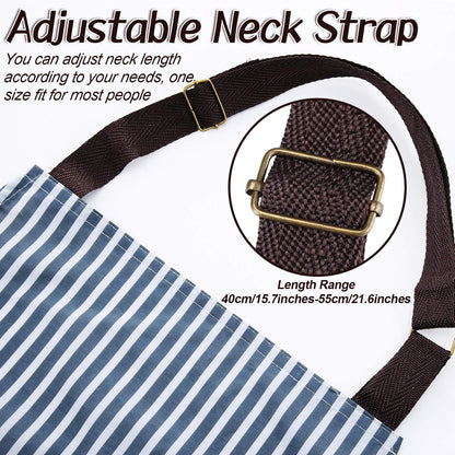 SATINIOR 3 Pieces Waterproof Bib Apron with 2 Pockets Adjustable Cooking Kitchen Apron for Women Men Chef BBQ Baking Cleaning(Black,Blue,Grey)
