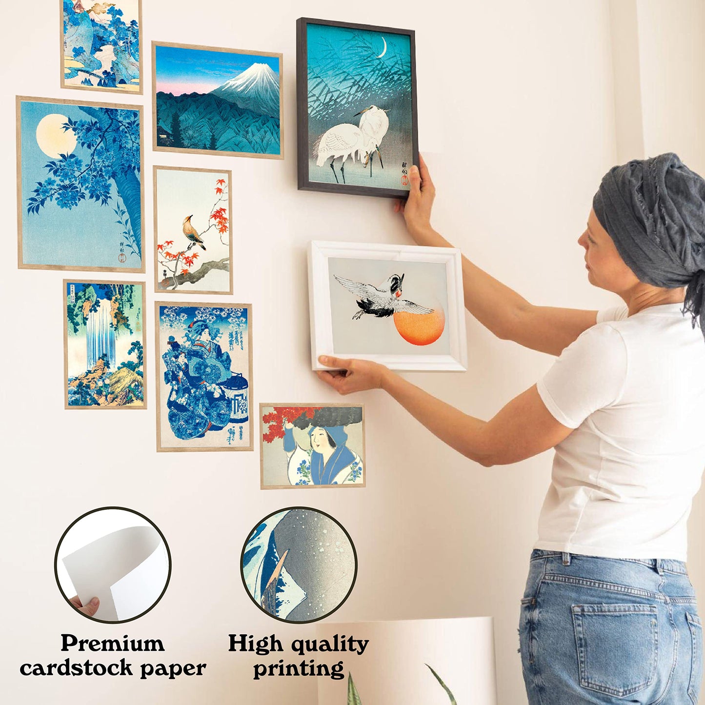 97 Decor Japanese Decor For Bedroom - Japanese Posters For Wall, Blue Japan Wall Art Prints, The Great Wave Off Kanagawa Hokusai Paintings Asian Decorations For Home (unframed)