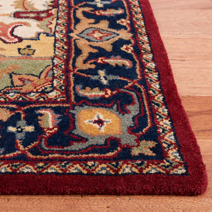 SAFAVIEH Heritage Collection Area Rug - 8' Square, Red, Handmade Wool, Traditional Oriental Medallion Design, Ideal for Living Room, Bedroom, Dining Space (HG625A)