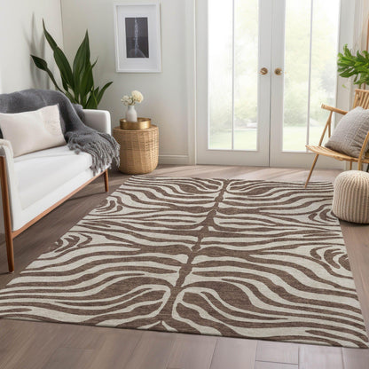 Addison Rugs Mayfield AMF1042 Brown 8' x 10' Indoor Premium Machine Washable Rug, Silky Soft, Easy Clean, Non Shedding, Bedroom, Living Room, Dining Room, Kitchen Rug