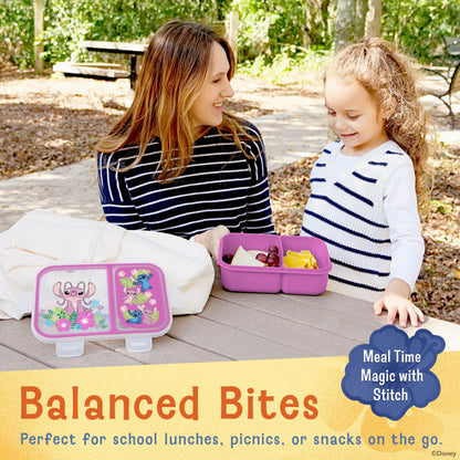 Best Brands Disney Bento Box– Leak-Proof Kids Lunch Box with Divided Compartments & Detachable Spork - Mickey & Minnie, Stitch, & Winnie the Pooh BPA Free Bento Box