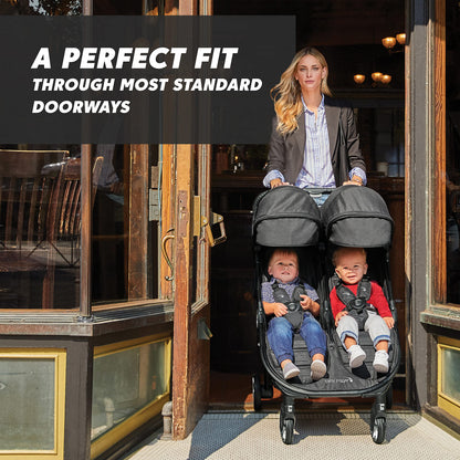 Baby Jogger® City Tour 2 Side by Side Double Stroller, Compact Twin Stroller Design, Easy-To-Maneuver, Fits Through Standard Doorways, Compact One-Step Fold Design, Baby Travel Essential, Pitch Black