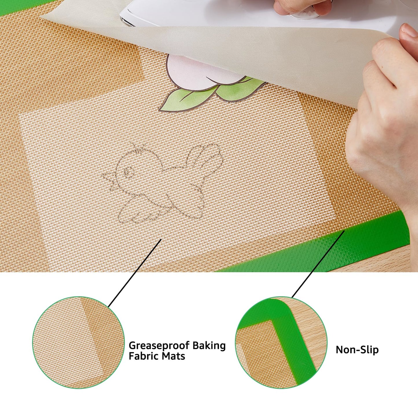 SUPERFINDINGS 2Pcs Applique Fusing Mat 16.5"x11.6" Sew Appliqué Precision Fusing Mat Non Stick Pressing Sheet Appli-Fuse Mat for Arts Fusible Web Fabric Crafts