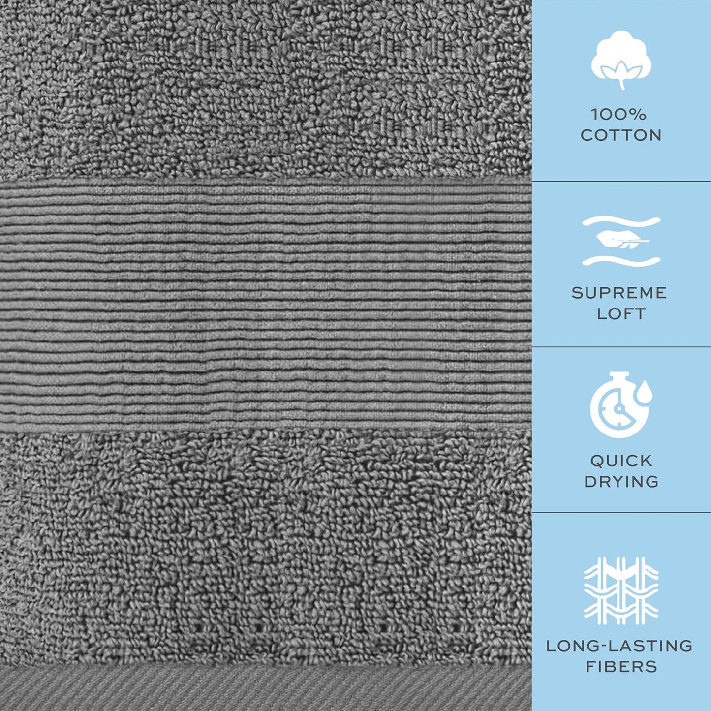 Set 2 2 4 [8 Resort Collection Soft Bath Towel | Luxury Hotel Plush & Absorbent Cotton | Bath Towels, Hand Towels