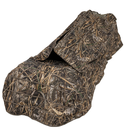 ALPS OutdoorZ Legend Layout Blind - Hunting Blind with Realtree MAX-7 Pattern, Zero-Gravity Chair Design, Waterproof Floor, Mesh Face Screen, Rear Zippered Door, and Backpack Carry Straps