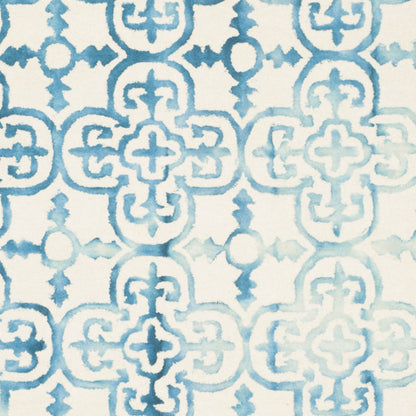 SAFAVIEH Dip Dye Collection Area Rug - 10' x 14', Ivory & Turquoise, Handmade Moroccan Watercolor Wool, Ideal for High Traffic Areas in Living Room, Bedroom (DDY711H)