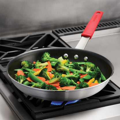 Tramontina Professional 12-Inch Non Stick Large Frying Pan, Heavy-Gauge Aluminum Skillet with Reinforced Nonstick Coating, Red Handle, Dishwasher and Oven Safe