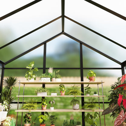 Garvee 8 x 10 FT Greenhouse, Greenhouses for Outside, Polycarbonate Greenhouse with Aluminum Frame, Lockable Door and Ajustable Roof Vent for Backyard, Green Houses for Outside Garden Backyard, Patio