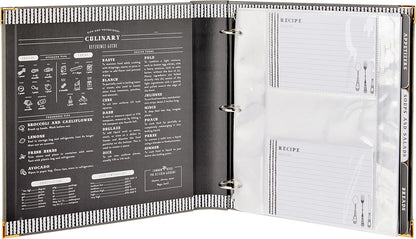 C.R. Gibson Gray Leatherette Lined Recipe Notebook, 11'' x 12''
