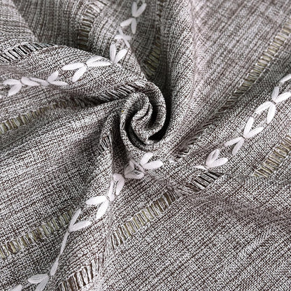 24x24 inch) NEWISHER Rustic Farmhouse Embroidered Small Square Tablecloth Jacquard Striped Table Cloth Linen Texture