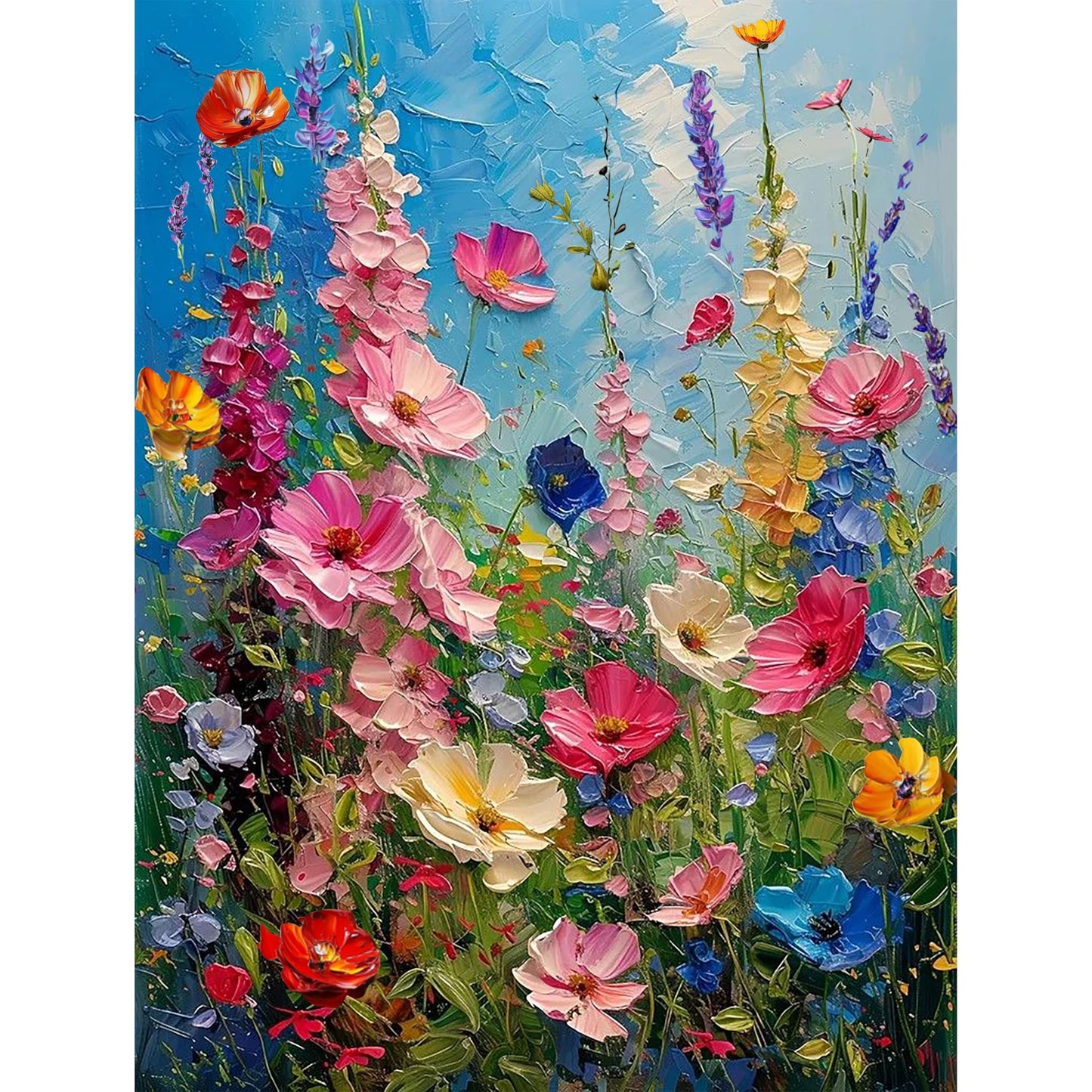 Hutarosl Wild Flowers Paint by Numbers Kits for Adults - Flowers Paint by Number Adult,Flower Canvas Paint by Numbers for Adults,DIY Oil Painting Kits for Gifts Home Decor 16x20in