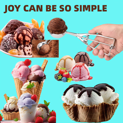 6-Piece Stainless Steel Cookie Scoop Set, 3 Sizes Ice Cream Scoop with Trigger Release, Portion Scoops for Baking, Cookie Dough, Meatballs, Melon Balls, Cupcakes, Desserts and Kitchen Prep