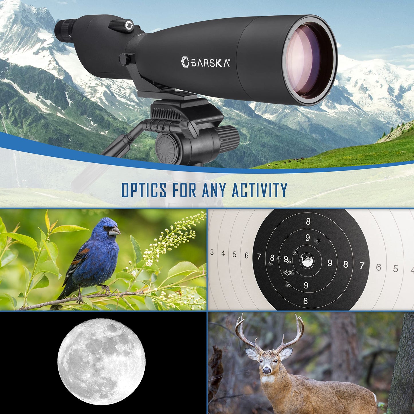 Barska Colorado 30-90x90mm Straight Spotting Scope with Tripod – Waterproof, Fully Coated Optics, Sunshade, and Carrying Cases