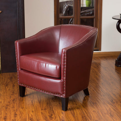 Christopher Knight Home Austin Leather Club Chair, Oxblood Red