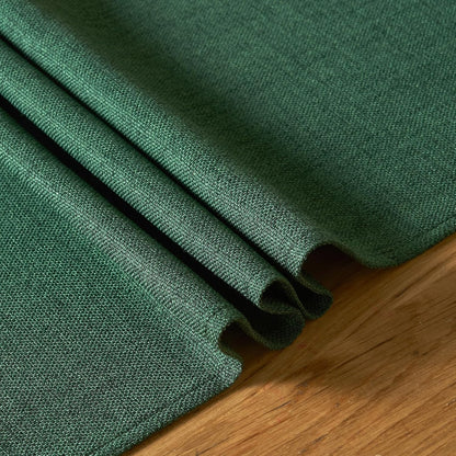 14x95 Inch Faux Burlap Spring Table Runner with Tassels Dresser Scarf Rustic Farmhouse Dark Green St. Patrick's Day