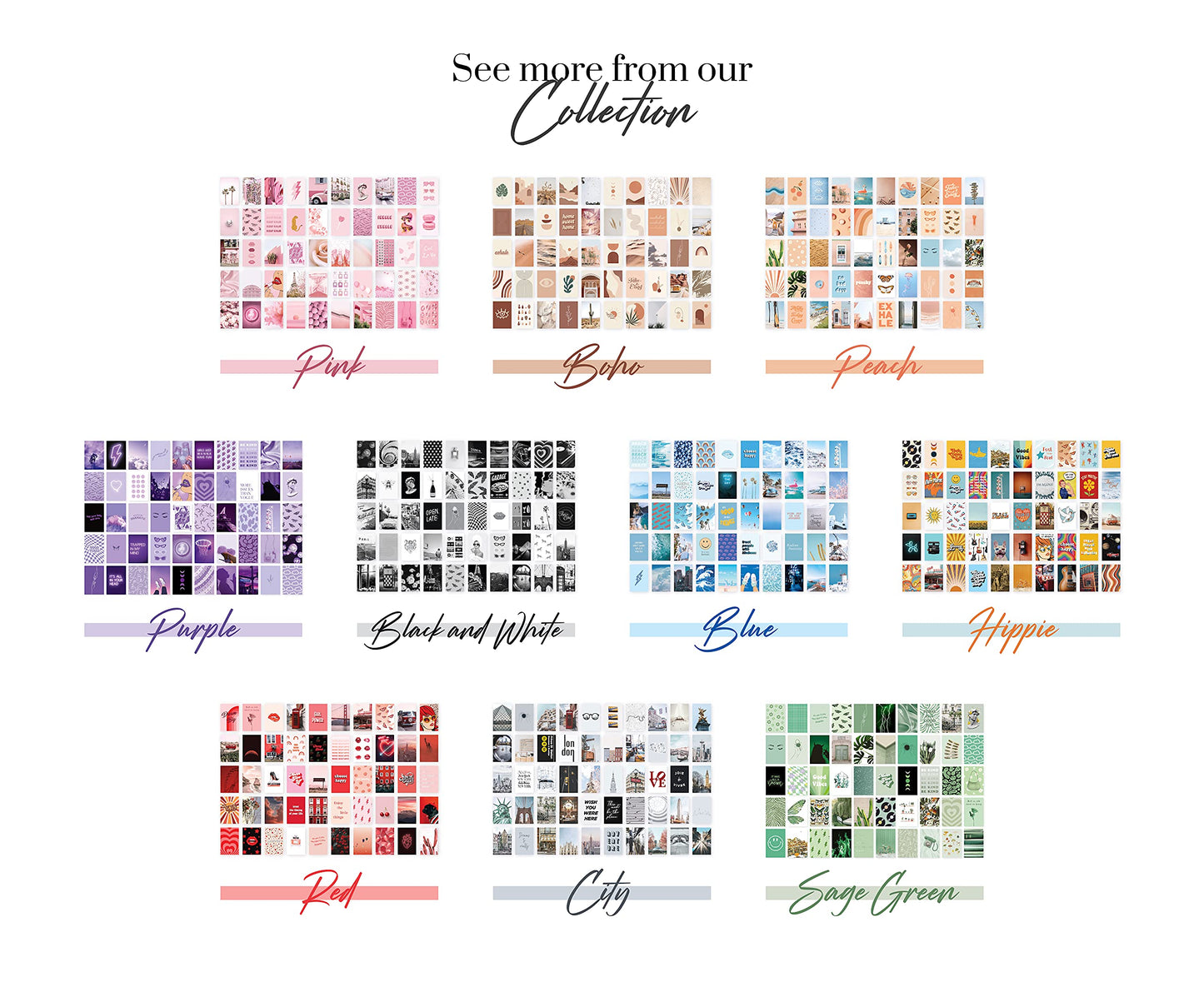 HAUS AND HUES Peach Photo Collage Kit - Wall Aesthetic Collage Kit for Teens (Set of 50)