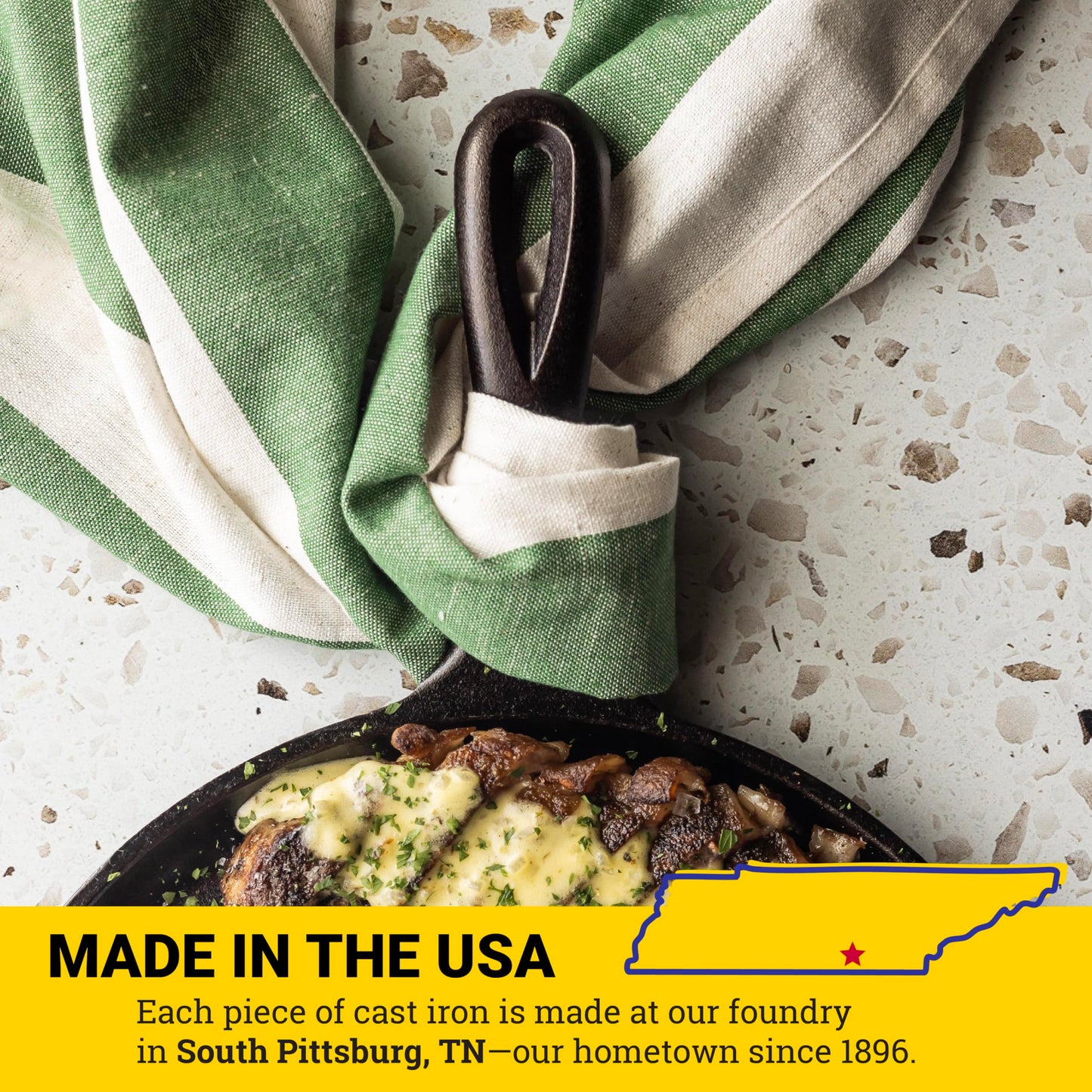 Lodge Round Seasoned Cast Iron Griddle - Round-Shaped, Pre-Seasoned Iron Griddle Pan - Non-Toxic, PFAS-Free Cookware - Compatible with Stovetop, Oven, Grill, or Campfire - 10.5 Inches
