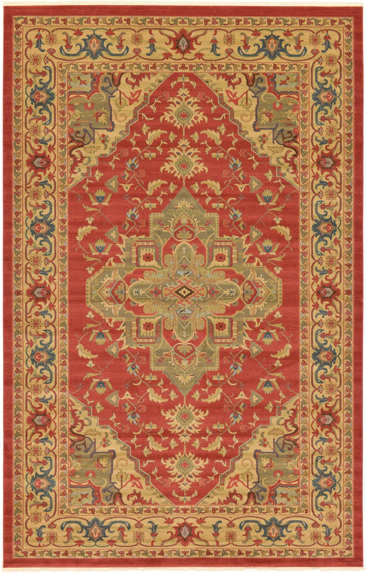 Unique Loom Sahand Collection Area Rug - Arsaces (10' 6" x 16' 5" Rectangle, Red/ Brown)