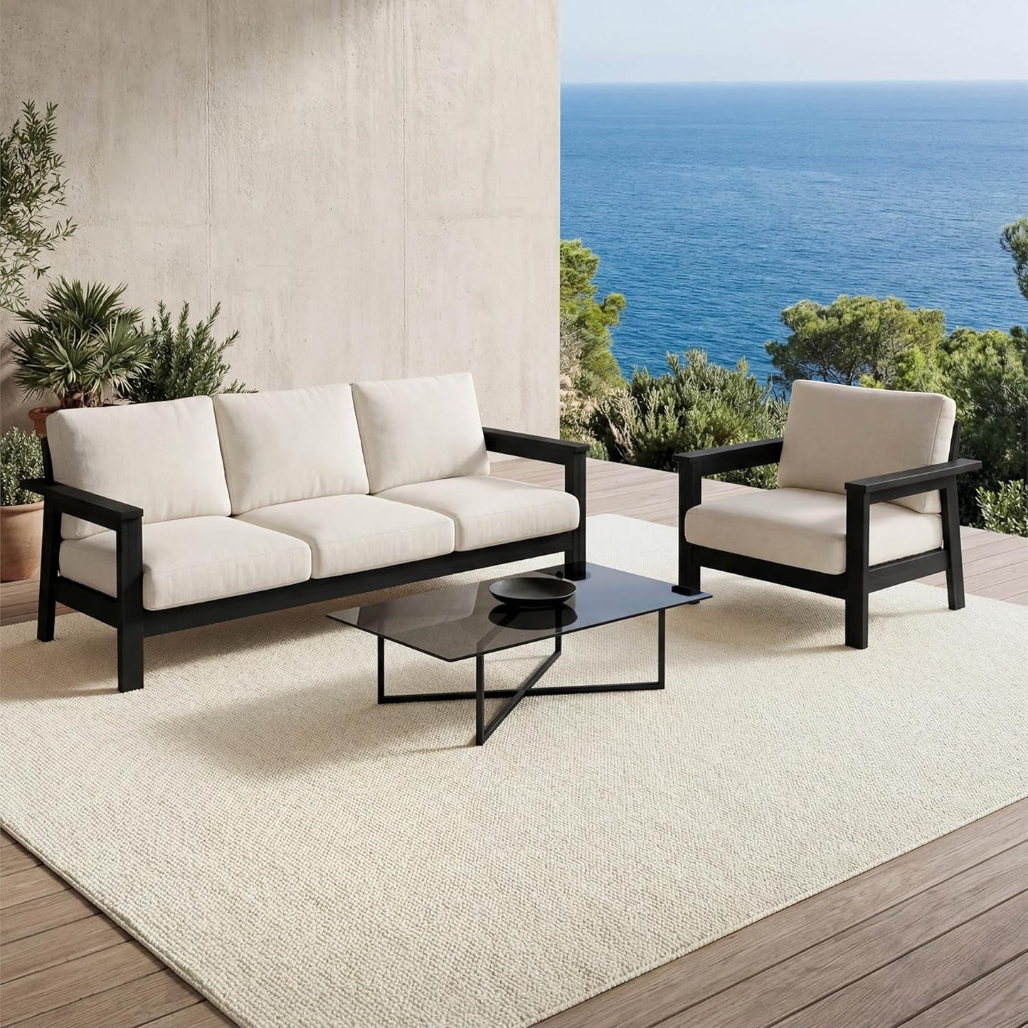 Bedsure 5x7 Faux Wool Area Rug - Machine Washable, Non-Slip, Pet Friendly, Cream for Living Room & Bedroom