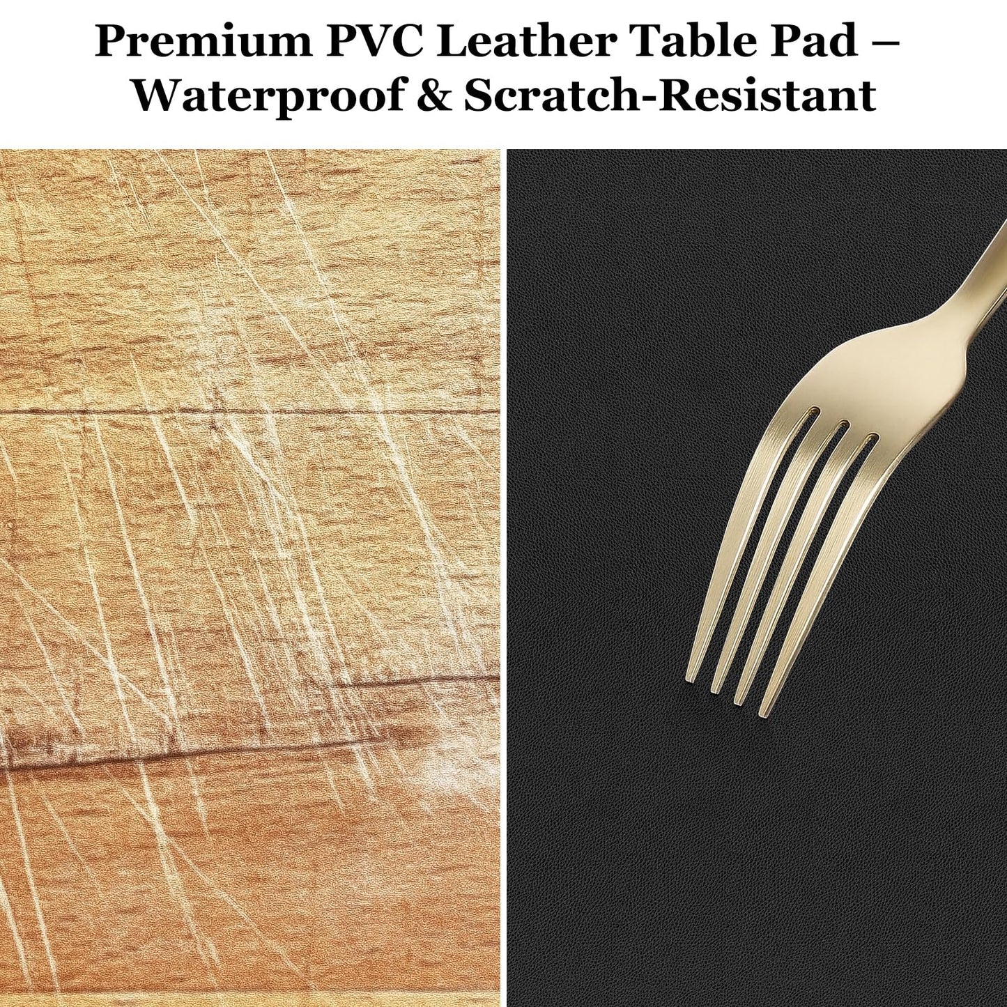 Warmstar Leather Table Cover 42 x 90 Inch, 1.8MM Thick PVC Table Protector Waterproof, Desk Cover Protector Non-Slip Desk Pad for Kitchen, Dresser, Gaming Desk,Dining Room Table