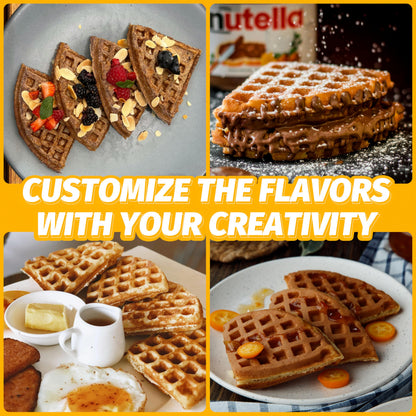 FineMade 7 Inches Round Classic Waffle Maker Machine, Mini Waffle Maker, Non-stick Waffle Irons, Thin Waffle Maker Crispy, Black
