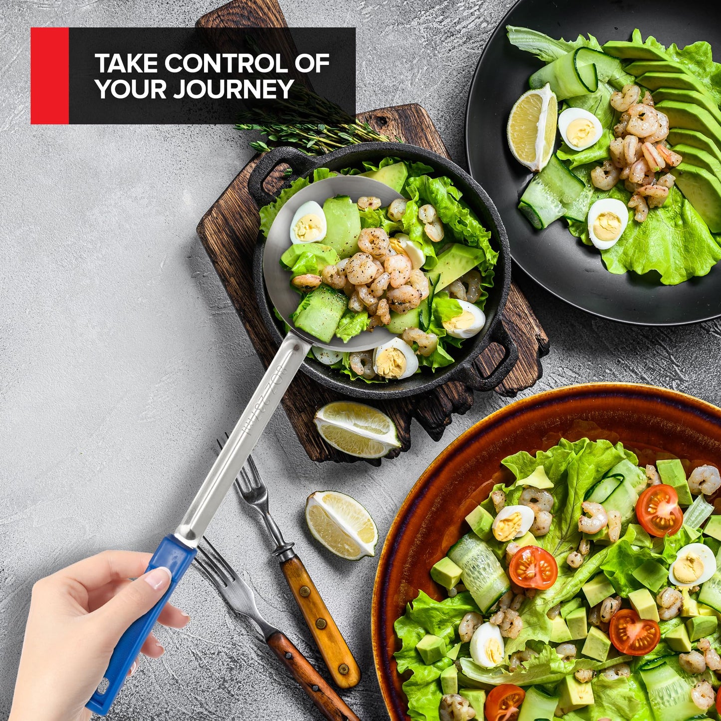 Portion Control Serving Spoons (Set of 8), Slotted & Unslotted Portion Scoops for Food, Heavy Duty Stainless Steel Utensils for Portion Control, 2, 4, 6, and 8oz Scoops for Portion Perfection