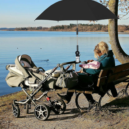 Versatile Beach Umbrella with Clamp for Strollers, Chairs & Golf Carts