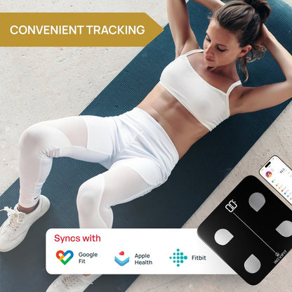 INEVIFIT Smart Body Fat Scale, Highly Accurate Bluetooth Digital Bathroom Body Composition Analyzer, Measures Weight, Body Fat, Water, Muscle, Visceral Fat & Bone Mass for Unlimited Users