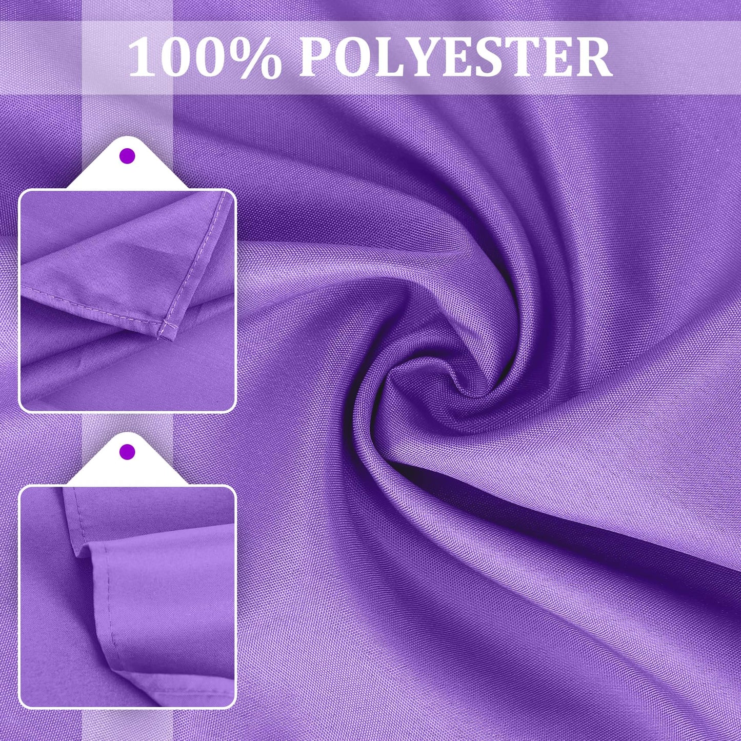 SuperO Set of 80 Cloth Napkins 17 x 17 Inch, Polyester Solid Washable Dinner Napkins with Hemmed Edges,Great for Restaurant, Wedding and Party(Purple)