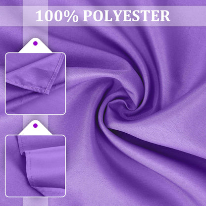 SuperO Set of 80 Cloth Napkins 17 x 17 Inch, Polyester Solid Washable Dinner Napkins with Hemmed Edges,Great for Restaurant, Wedding and Party(Purple)