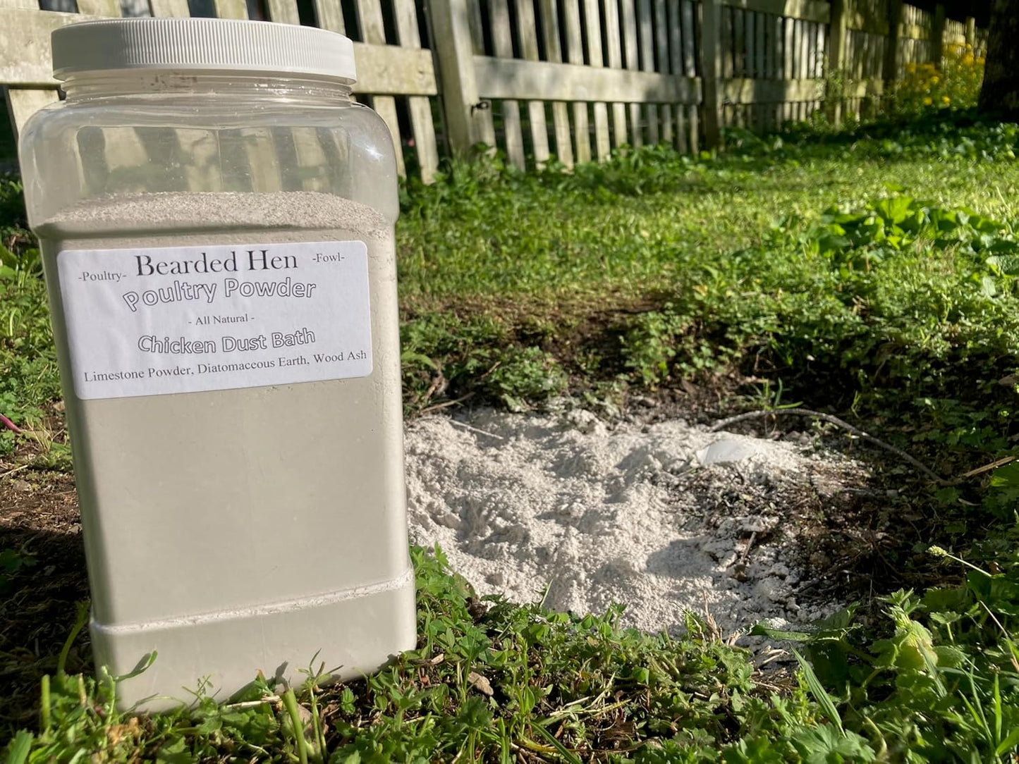 Bearded Hen 3 (3 Poultry Powder - All Natural Chicken Dust Bath - Organic Ingredients: Limestone Powder, Hardwood Ashes