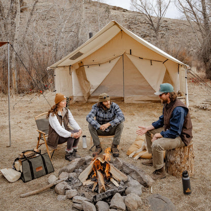 WHITEDUCK Alpha Canvas Wall Tent Waterproof 4 Season Outdoor Camping & Hunting Tent w/Heavy Duty Aluminum Frame, Best for Large Groups, Families & Outfitters (14'x16', Water Repellent)