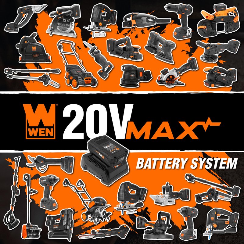Wen Cordless Vacuum Cleaner, Handheld with 20V Max 2.0 Ah Lithium-Ion Battery and Charger (20861)