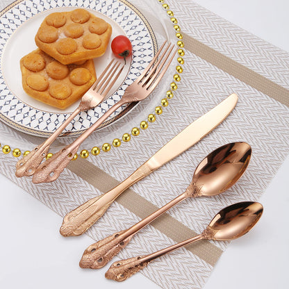 A · HOUSEWARE 160 Piece Silverware Set Stainless Steel Flatware Cutlery Set for 32, Kitchen Tableware Set for Home Restaurant, Mirror Finish, Dishwasher Safe
