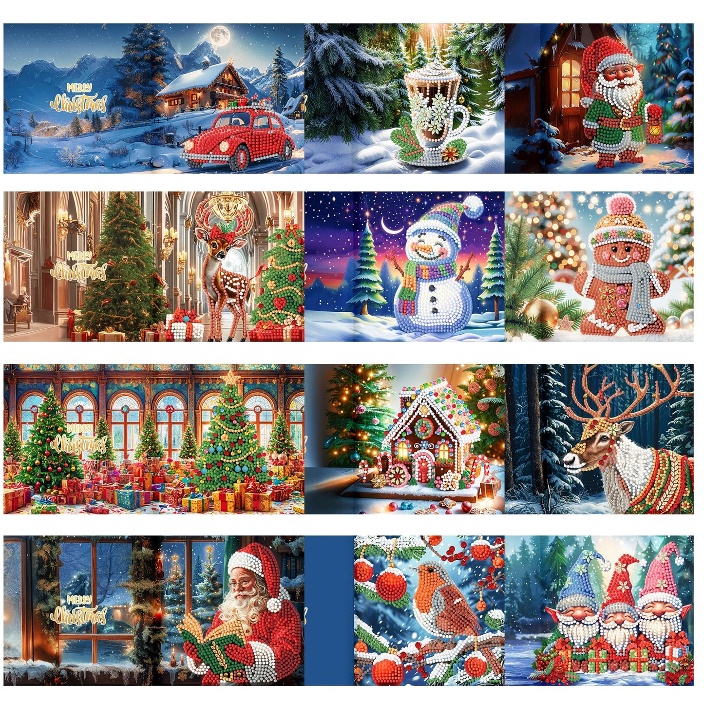 ycyingcheng Diamond Painting Greeting Cards, 5D Rhinestone Art Greeting Card for Hochday Festival Craft Gift Your Girlfriend Birthday Card Christmas Cards (DP078)
