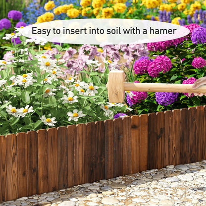 Wooden Garden Fence Decorative Landscape Edging, 11.8'' H x 48'' L Planting Tree Border for Yard Patio Path (1 PACK)