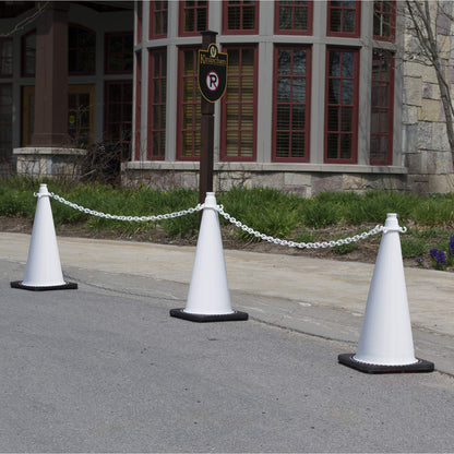 Mr. Chain's JBC Revolution Series Traffic Cones, White, 28-Inch Height, Pack of 6 (97501-6A)
