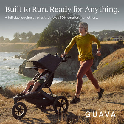 Guava Roam Jogging Stroller with 3D Nesting Fold | Compact-Folding Baby & Toddler Travel Stroller | All-Terrain Running Stroller | Portable Folding Stroller up to 60 lbs