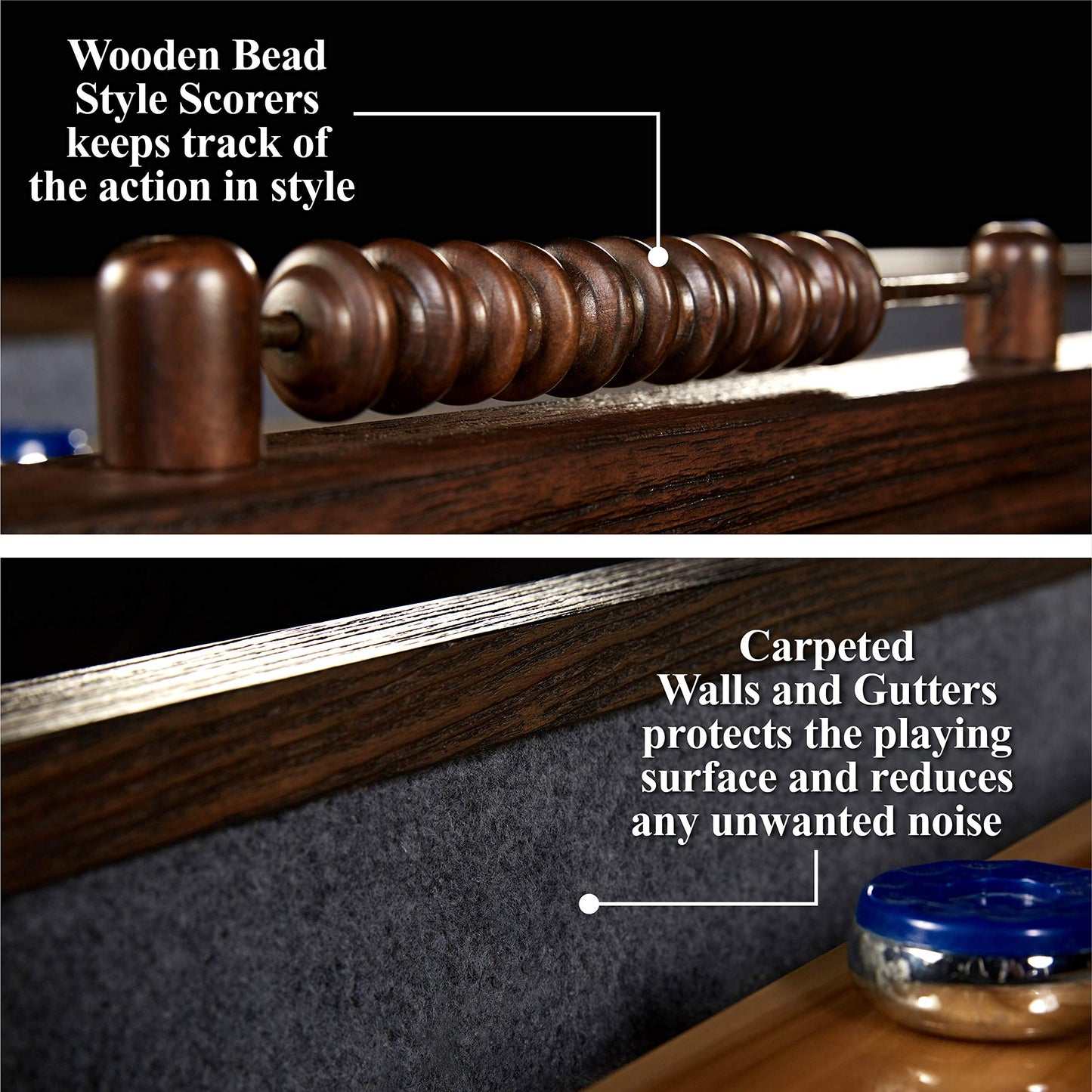 Barrington Billiards 12' Webster Shuffleboard Table with Scratch-Resistant Playfield and 8 Puck Set