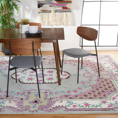 SAFAVIEH Bellagio Collection 8' x 10' Light Green/Ivory BLG535Y Handmade Medallion Premium Wool Living Room Dining Bedroom Area Rug