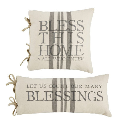 Mud Pie Blessings Pillow, Bless This Time, 18" x 18"