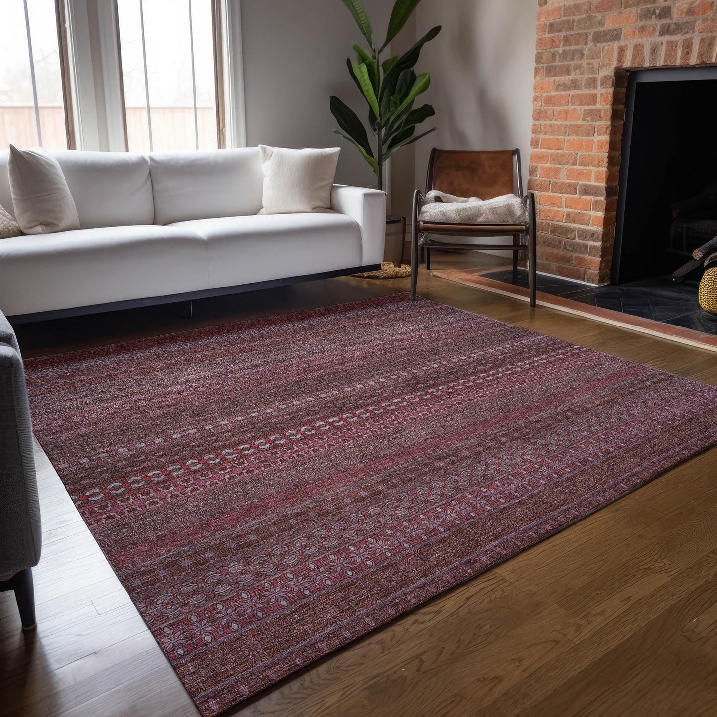 Addison Rugs Chantille ACN527 Red 9' x 12 Indoor Outdoor Area Rug, Stain Resistant, Machine Washable, Non Shedding, Bedroom, Living Room, Dining Room, Kitchen Rug