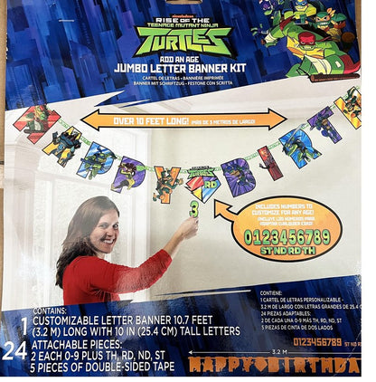 Rise of the TMNT Large 10 feet Bithday Banner - 1 pc