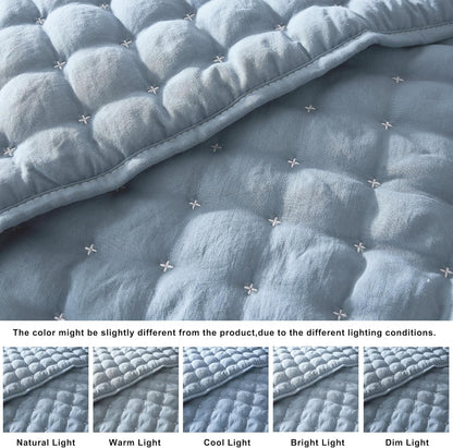 WDCOZY Sets 2 68x90 inches, Twin Quit Size Bedding with Pillow Sham, Lightweight Soft Bedspread Coverlet, Quilted