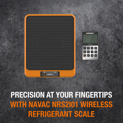 NAVAC NRS2i01 Wireless Refrigerant Scale | Bluetooth Handheld Display | 220 lbs Capacity | Lightweight Magnesium Alloy Weighing Pan | Precise Measurements | 1 Year Warranty