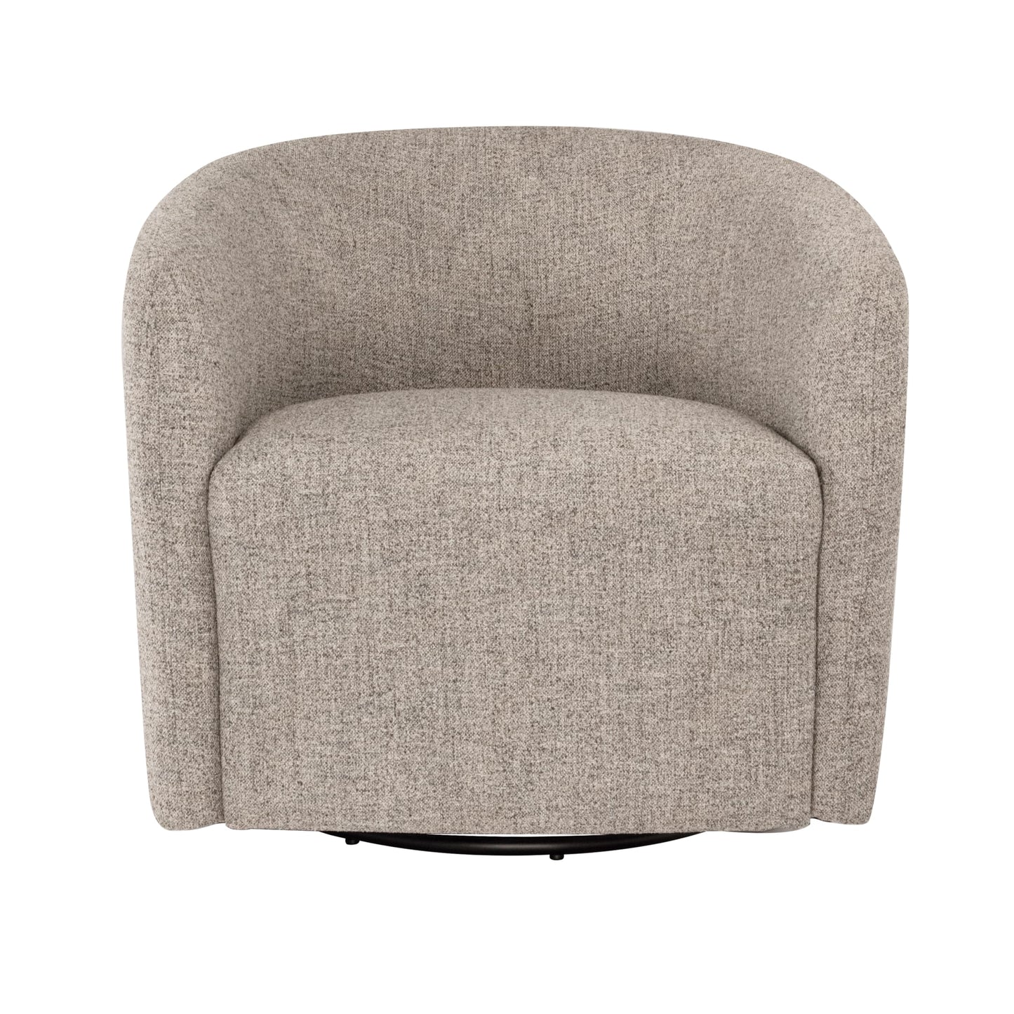 HomePop Upholstered Swivel Accent Chair, Modern Barrel Chair with 360° Swivel Base, Midtone Gray Fabric for Living Room, Bedroom, or Office
