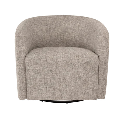 HomePop Upholstered Swivel Accent Chair, Modern Barrel Chair with 360° Swivel Base, Midtone Gray Fabric for Living Room, Bedroom, or Office